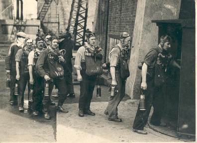 Members of the rescue party at Gresford Colliery