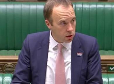 Health secretary Matt Hancock 