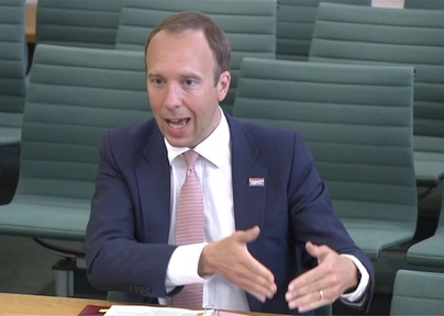 Health Secretary Matt Hancock quoted PHE's 1.6% figure in evidence to MPs on 10 June. Credit: Parliament TV
