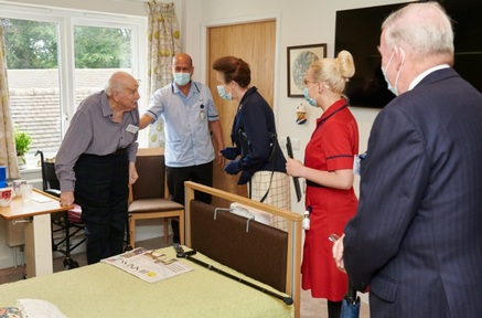 HRH Princess Anne talking to one of the residents. Credit: The Royal Alfred Seafarers’ Society