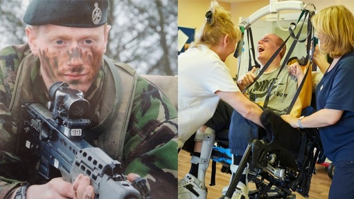 Stephen Vause before and after his first tour of Iraq. Credit: Royal Star & Garter