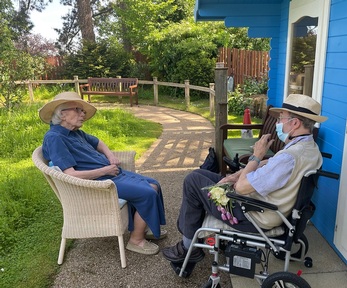 Michael Blaksted with wife Tricia Blakstad at St Catherines View care home. Credit: Colten Care
