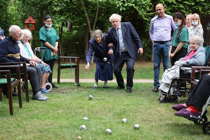 Boris Johnson plays boules with residents and gets 'thrashed'. Credit: gov.uk