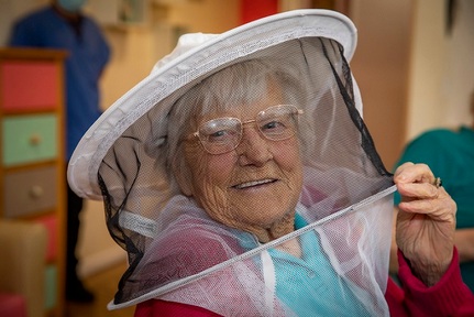 Resident Gwen Davies-Barrett. Credit: Pendine Park