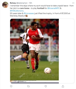 Arsenal striker Ayshea Martyn. Credit: Twitter