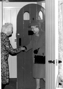 Elizabeth II visiting care home Doughty's Hospital Norwich. Credit: Steve Barney