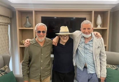 Gerald Horgan pictured with Cat Stevens and David Stevens (Cat Stevens' brother). Credit TLC Care