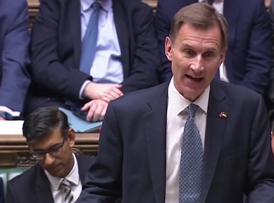 Chancellor Jeremy Hunt delivers Autumn Statement (17 November). Credit: Parliament TV
