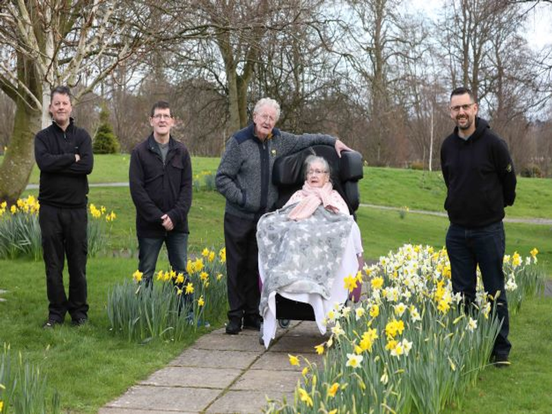 Ken and Thelma Massey pictured with sons David, Steve and Paul. Credit: Pendine Park